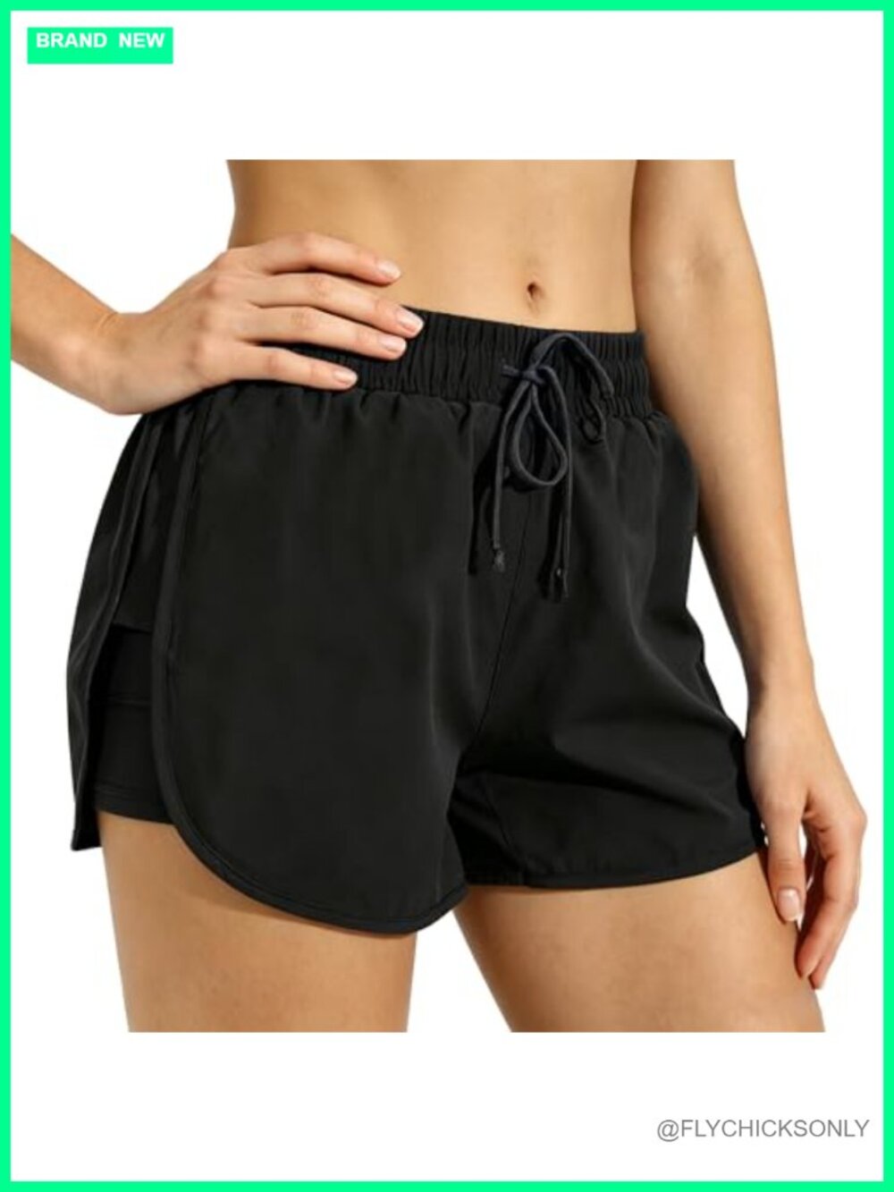 Women's Running Shorts Quick Dry High Waist 2-in-1 Athletic Shorts with Liner